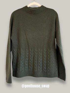 Banana Republic Olive Green Mock Neck Sweater, Size S